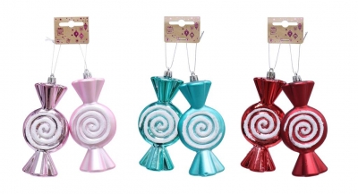 Hanging Deco Candy Shiny 2 Pack ( Assorted Colours )