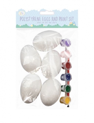 Polystyrene Eggs & Paint Set