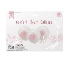 Mothers Day Confetti Heart Balloons 3 Pack