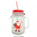 Christmas Santa Glass Mason Jar With Handle