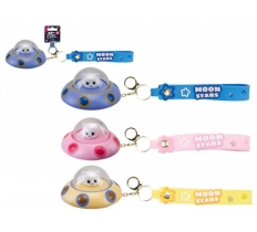 Ufo Light Up Keyring With Strap 6cm