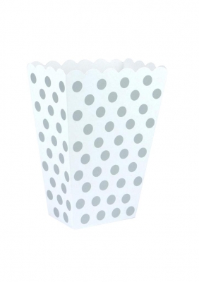 Silver Polka Dot Treat Boxes (15cm x 10cm)