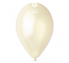 Gemar 13" Pack 50 Latex Balloons Metallic Ivory #058