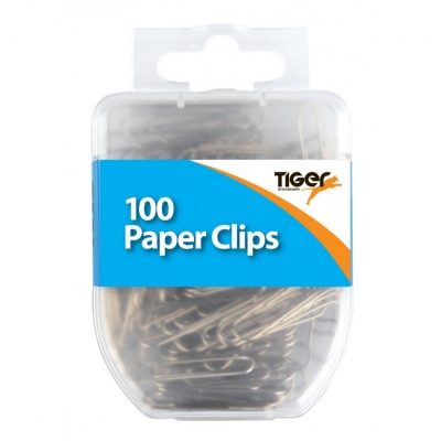 Tiger Essential 100 Paper Clips Steel