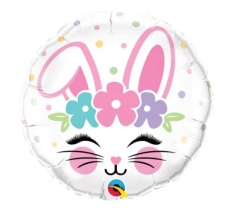 Qualatex 18" Round Bunny Face Balloon