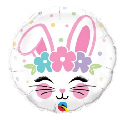 Qualatex 18" Round Bunny Face Balloon