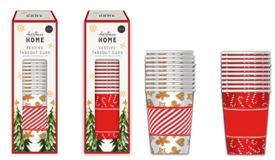 Christmas Festive Take Out Cup 10pk