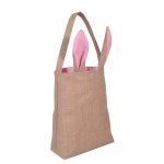 Easter Jute Bag With Pink Ears 30.5 X 10cm