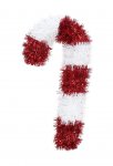 Tinsel Candy Cane Plaque 37cm