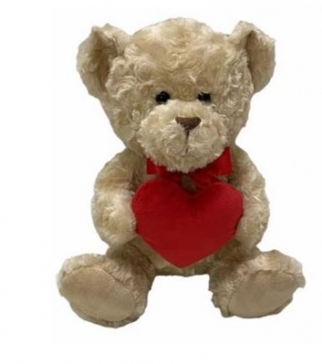 Valentines Bear With Heart 25cm