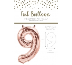 25" Number 9 Rose Gold Foil Balloon