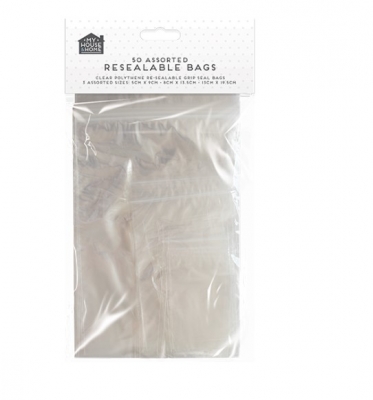 Clear Plastic Resealable Bags ( 50 Assorted )