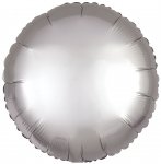 Amscan Silk Lustre Silver Circle Standard Foil Balloons