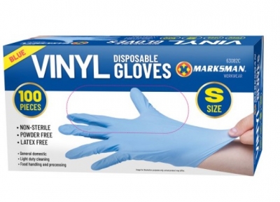 Blue Vinyl Powder Free Gloves Small 100pc