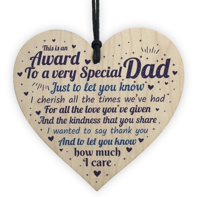 Wooden Gift Heart Plaque Craft Ornaments Fix Dad Design