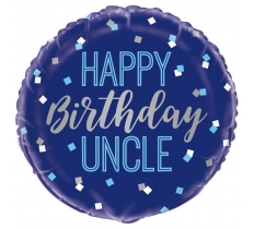 Happy Birthday Uncle Round Foil Balloon 18"