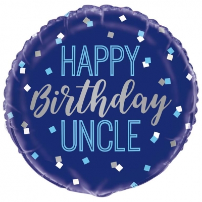 Happy Birthday Uncle Round Foil Balloon 18"