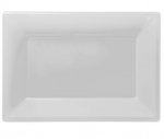 Frosty White Plastic Serving Platters - Pack g/3