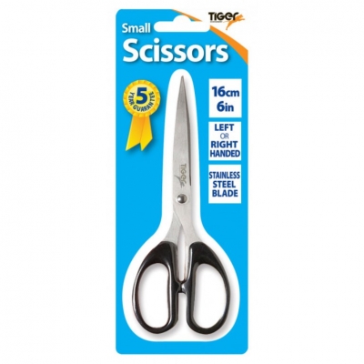 Tiger 16cm Black Handle Scissors Carded