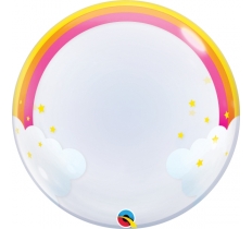 Qualatex 24" Rainbow Clouds Deco Bubble Balloon