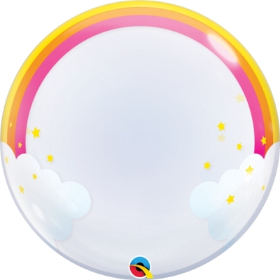 Qualatex 24" Rainbow Clouds Deco Bubble Balloon