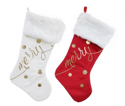 Merry Stocking Gold Foil 53Cm