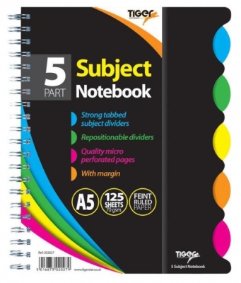 Tiger A5 Subject Twinwire Notebook