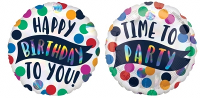 Time to Party Holographic Iridescent Standard XL Balloon