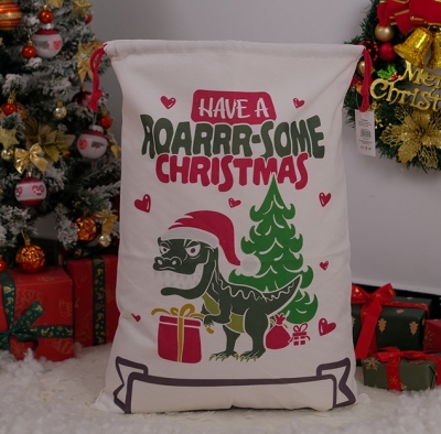 Christmas Dinosaur Santa Sack 75 x 45cm