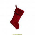 Deluxe Plush Red Plain Velvet Stocking 40cm X 25cm