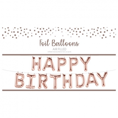 Birthday Rose Gold Foil Balloon