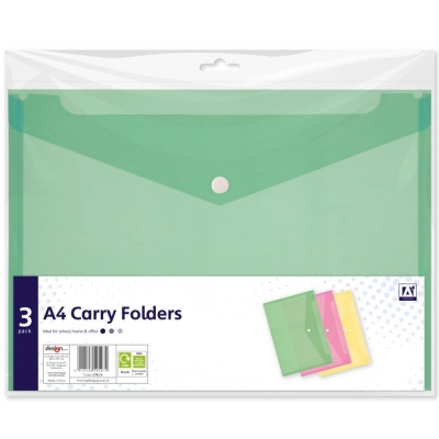 A4 Carry Folders 3 Pack