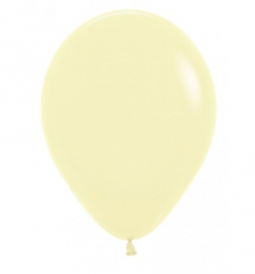 Sempertex 12" Pastel Matte Yellow Latex Balloons 50 Pack