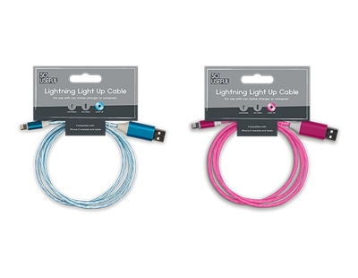 Lightning Light Up Charging Cable With Clip Strip