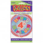 Age 4 Birthday Prism Round Foil Balloon 18"