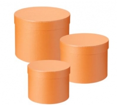 Round Symphony Lined Hat Boxes Peach