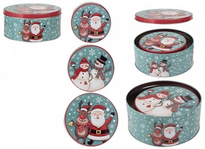 Christmas Storage Tins Set Of 3