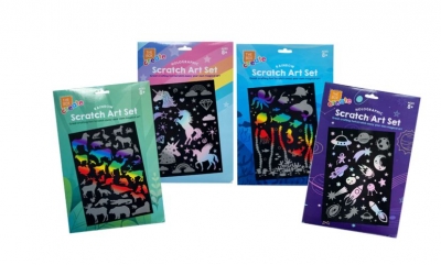 Scratch Art Set Animals Space Unicorns Marine