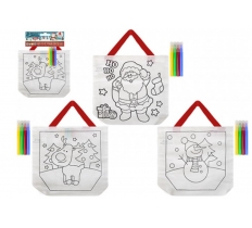 Colour Your Own Christmas Bag With Pens ( Assorted Designs )