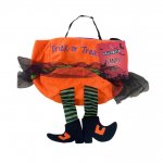 Orange Felt Trick Or Treat Bag 20cm