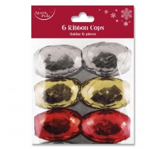 Christmas Ribbon Cops Traditional Mixed 6pk