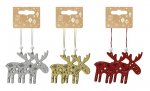 Hanging Reindeer Glitter 2Pc