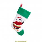 Deluxe Plush White Green Top Penguin Stocking 40cm X 25cm