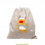 Deluxe Plush Silver Reindeer Christmas Sack 50cm X 70cm