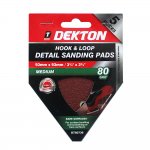 Dekton 5 Piece Hook And Loop Detail Sanding Pads 93mm x 93mm