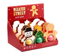 Christmas Gingerbread Baker Street Bath Bomb in Shaped