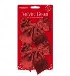 Red Velvet Bows 15cm 2 Pack