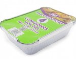 Foil Containers & Lids Rectangle 260 X 190 X 63mm 4Pc