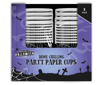 Halloween Paper Cups 270ml 8 Pack - Adults