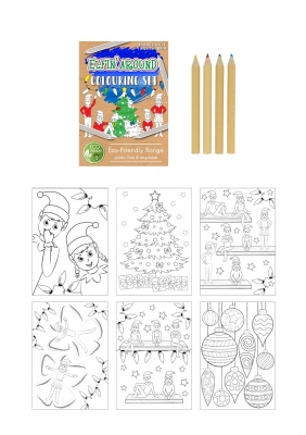 Eco-Friendly' Mini Elfin Around Colouring Set (14cm x 10cm)